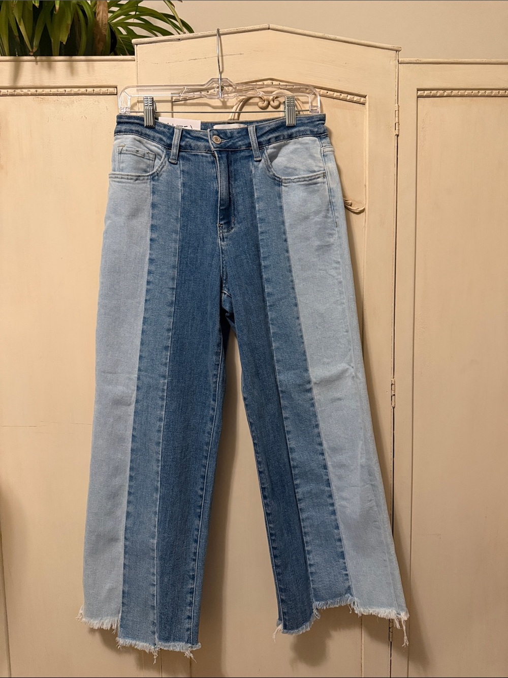 Colorblock Wide-Leg Jeans - Multi Blue